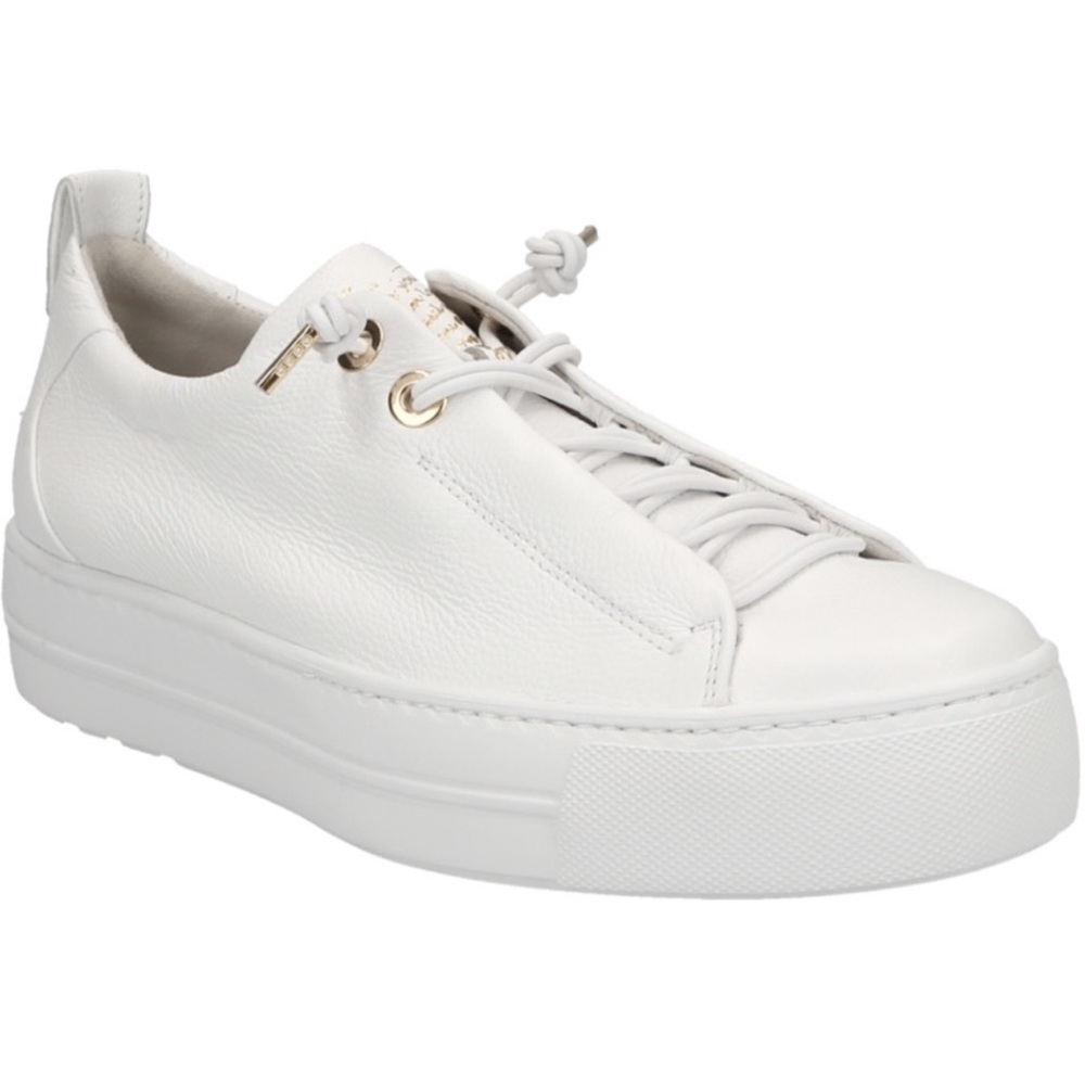 White Gold Leather Sneakers